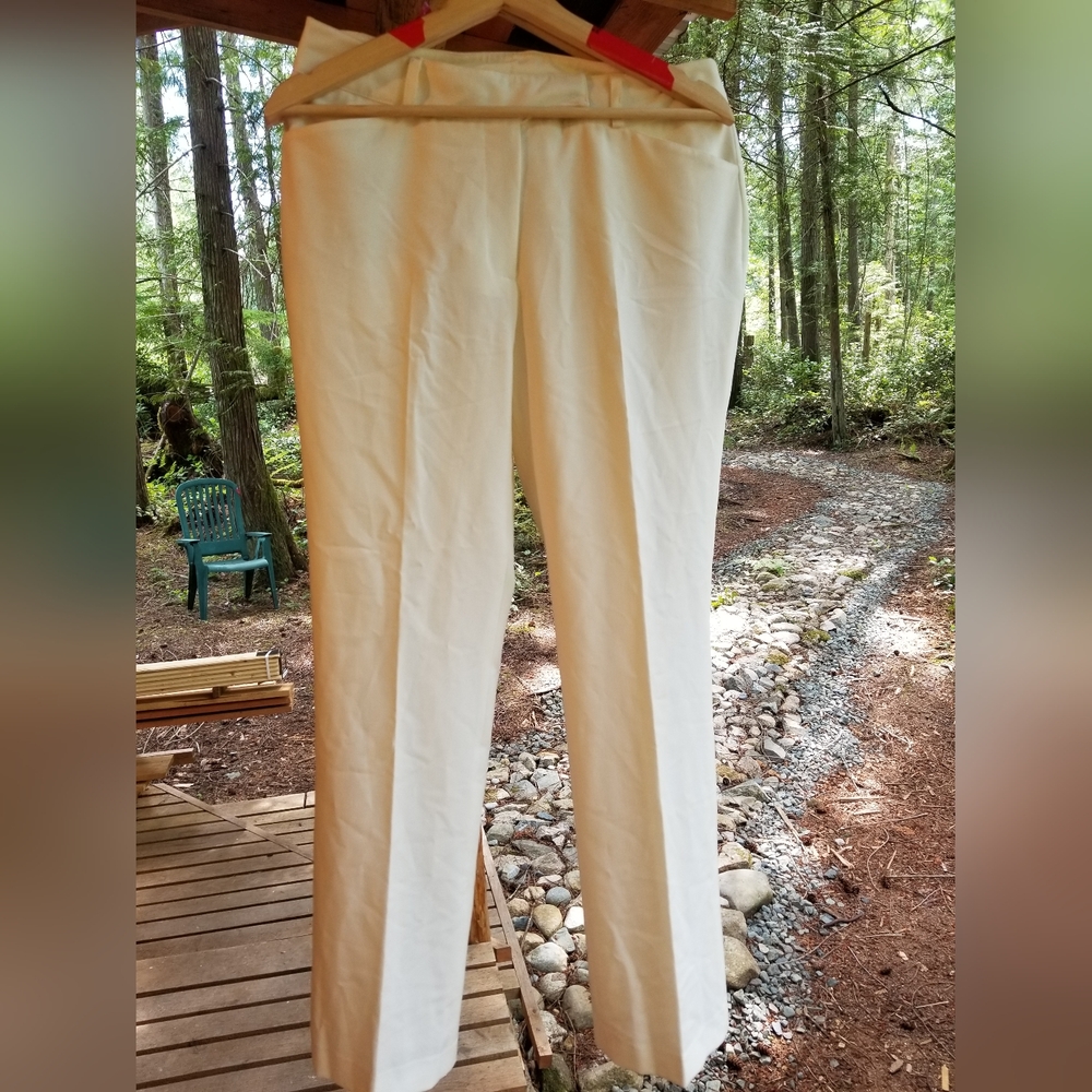 White Cream Creased Trouser Pants Nygard Collection Size 8 Ladies